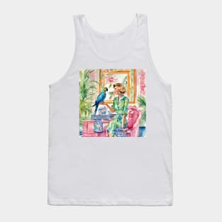 A quiet chat, whimsical watercolor painting Tank Top